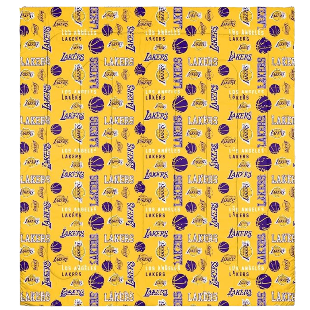 5-Piece FOCO Los Angeles Lakers NBA Team Color Bedding Set