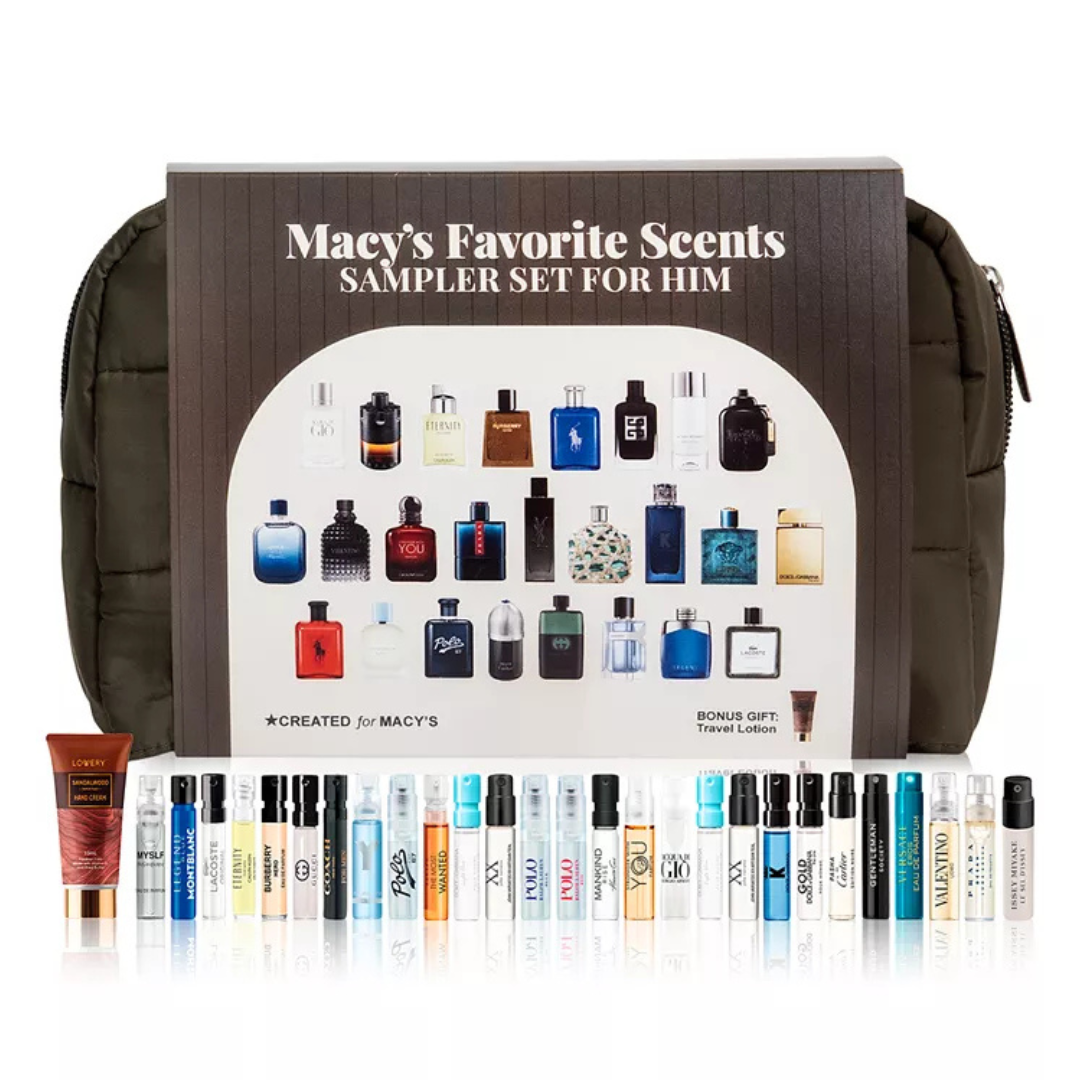 Macys 26-Piece Fragrance Sampler Set For Him