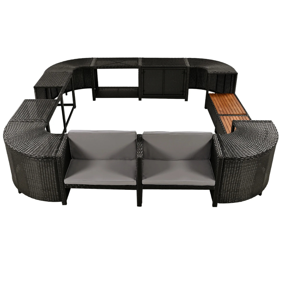 Rattan Hot Tub Surround Sectional Sofa
