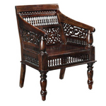 Wood Hand-Carved Arm Chair