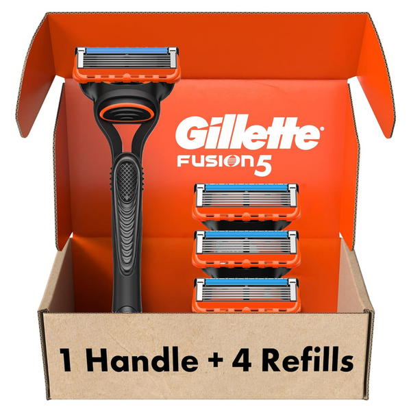 Gillette Fusion5 Men's Razor Handle + 4 Blade Refills