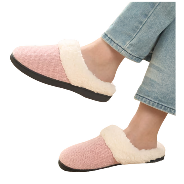 Wall Qmer Women's Warm Knit Memory Foam House Slippers