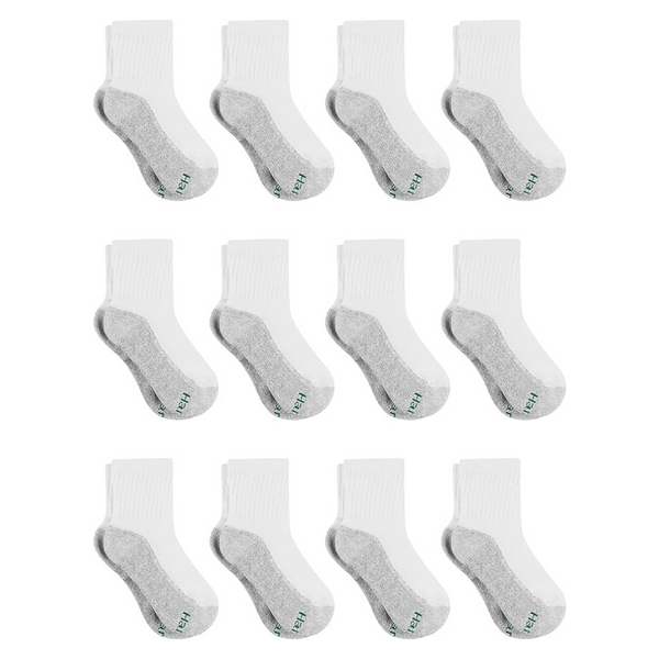 12-Pair Boys' Double Tough Cushioned Ankle & No Show Socks