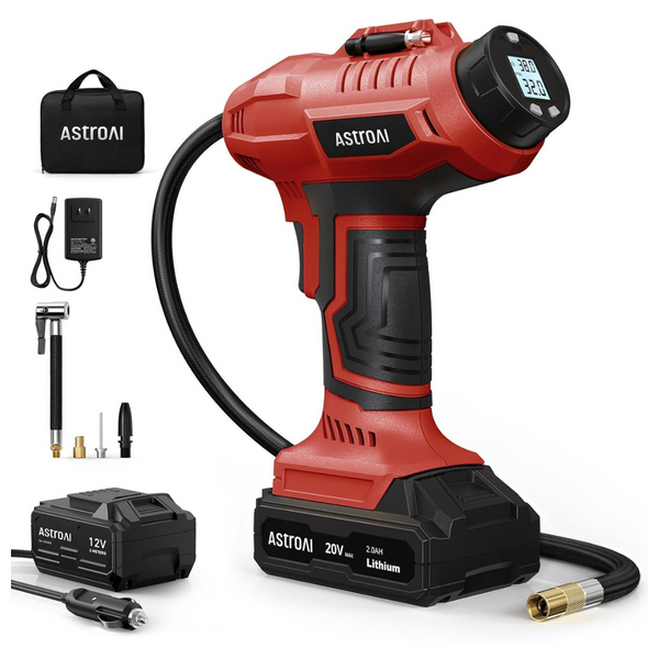 AstroAI C2 Cordless 160PSI Battery-Powered Portable Tire Inflator Air Compressor