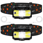 2-Pack 1200-Lumen Rechargeable LED Head Lamps with Motion Sensor