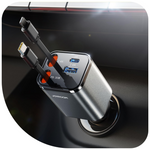 2025 Ultra-Compact 69W USB-C Retractable Car Charger