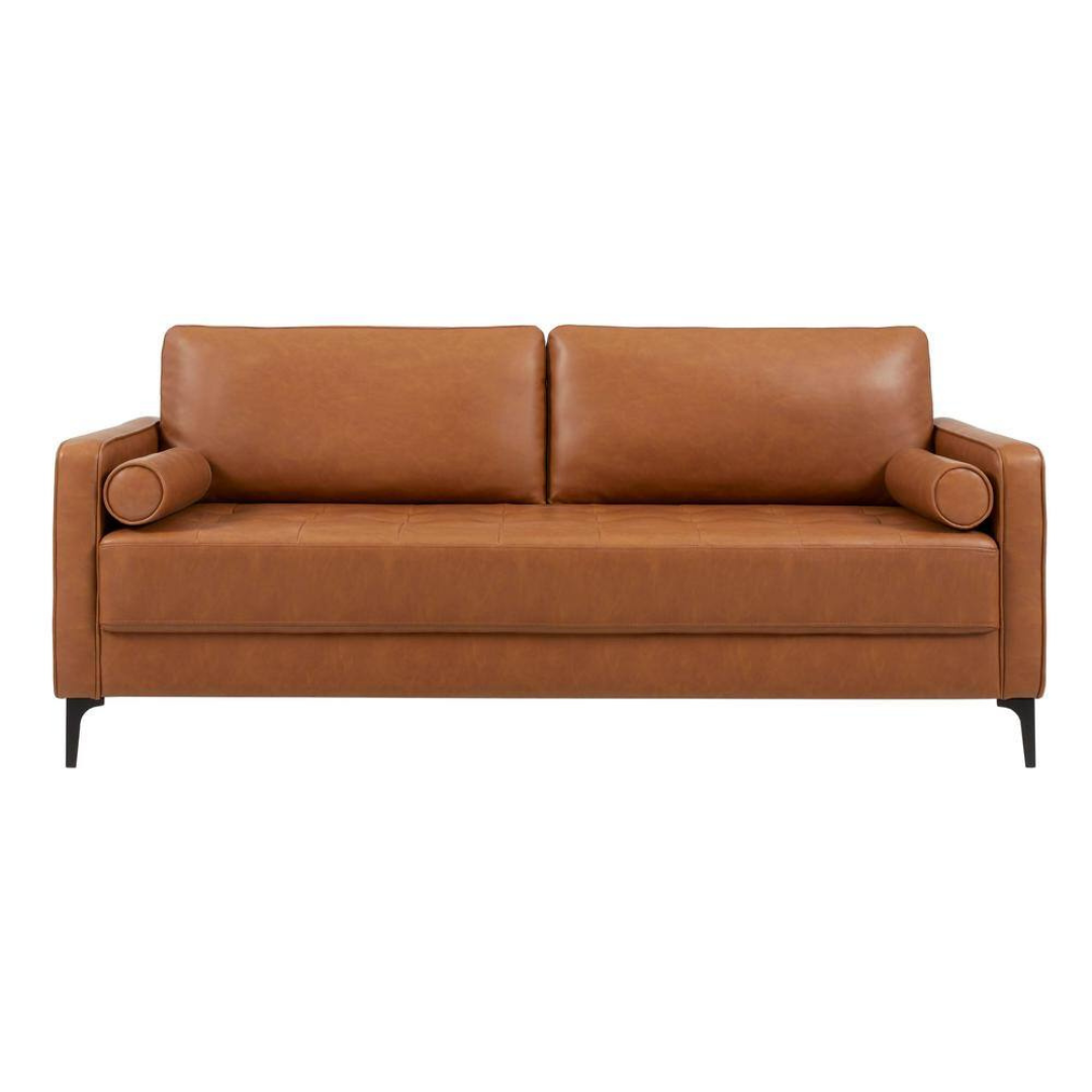 StyleWell Goodwin Mid-Century Modern Vegan Faux Leather Sofa