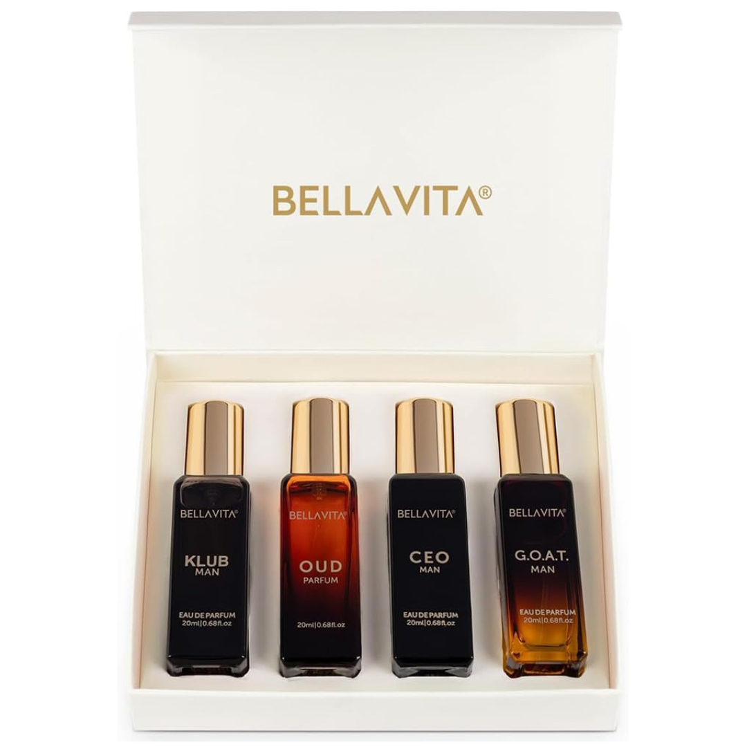 4-Pack Bella Vita 0.68 floz Luxury Men's Perfume Gift Set