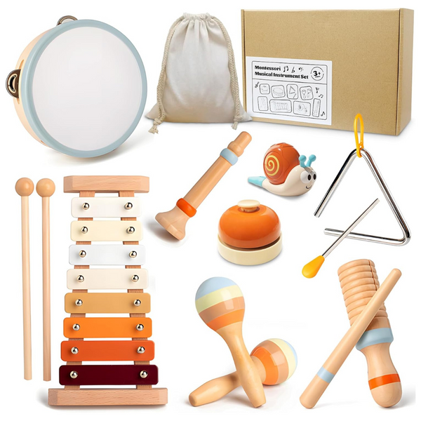 Wooden Percussion 8-in-1 Instruments Set