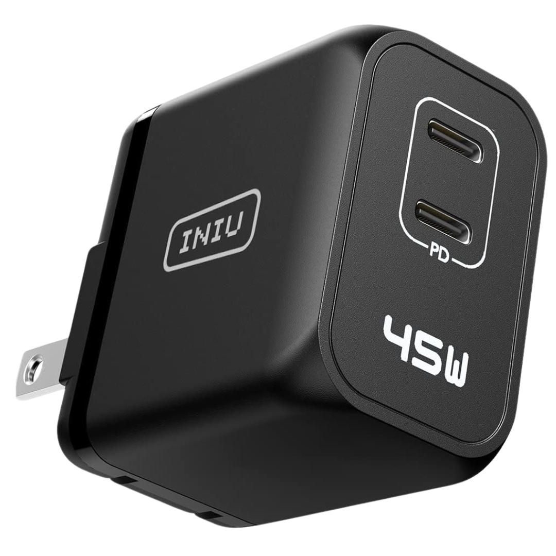 INIU 45W GaN PD Dual Port USB-C Wall Charger Adapter