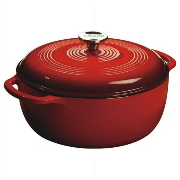 Lodge 6-Qt Enameled Cast Iron Dutch Oven with Lid