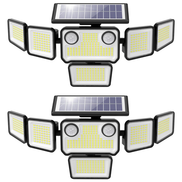 2-Pack 3000LM Outdoor Dual Motion Sensor Solar Lights