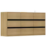 FUFU&GAGA Wooden Grain & Black 9-Drawers 63" W Wooden Dresser