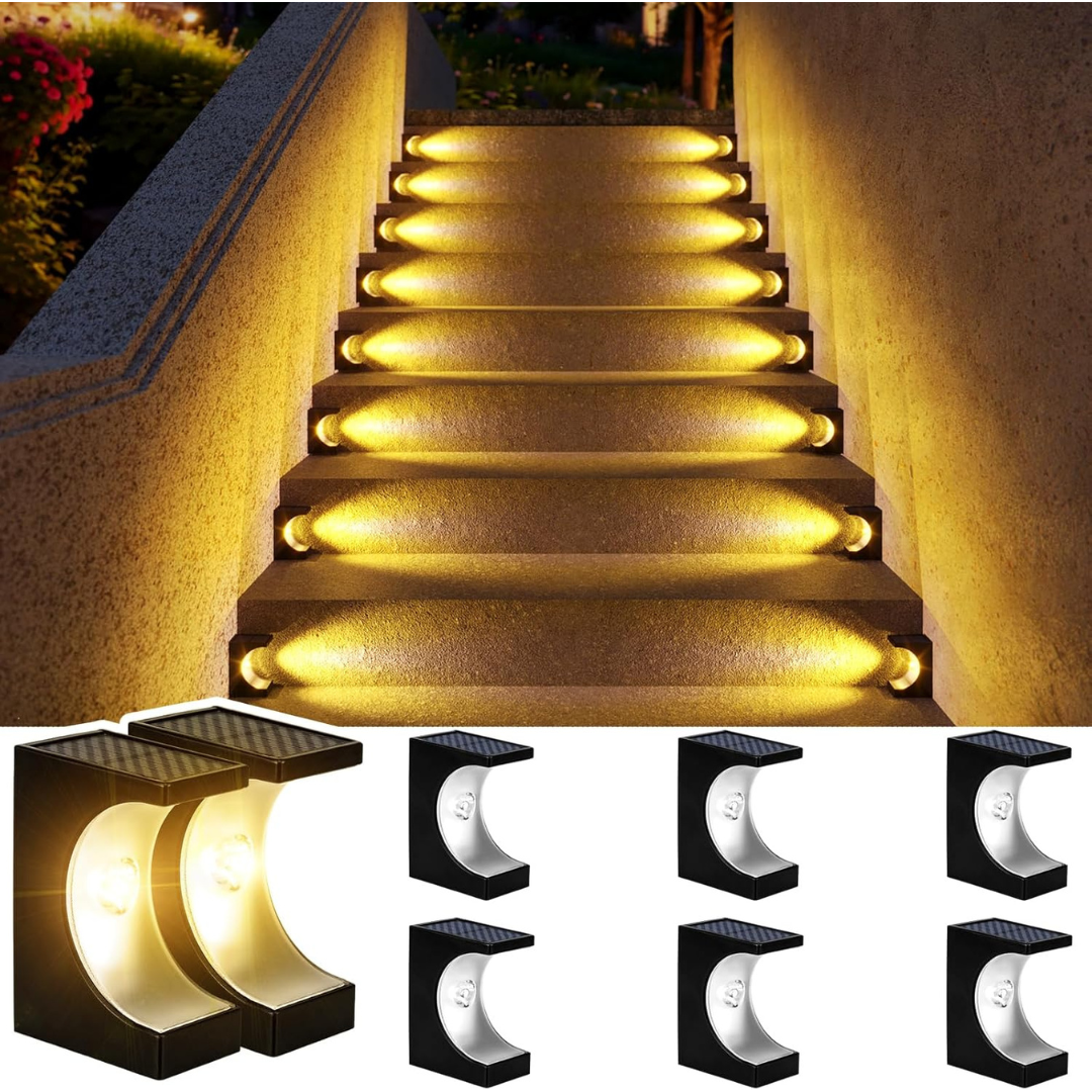 8-Pack Solar Powered Waterproof Step Lights