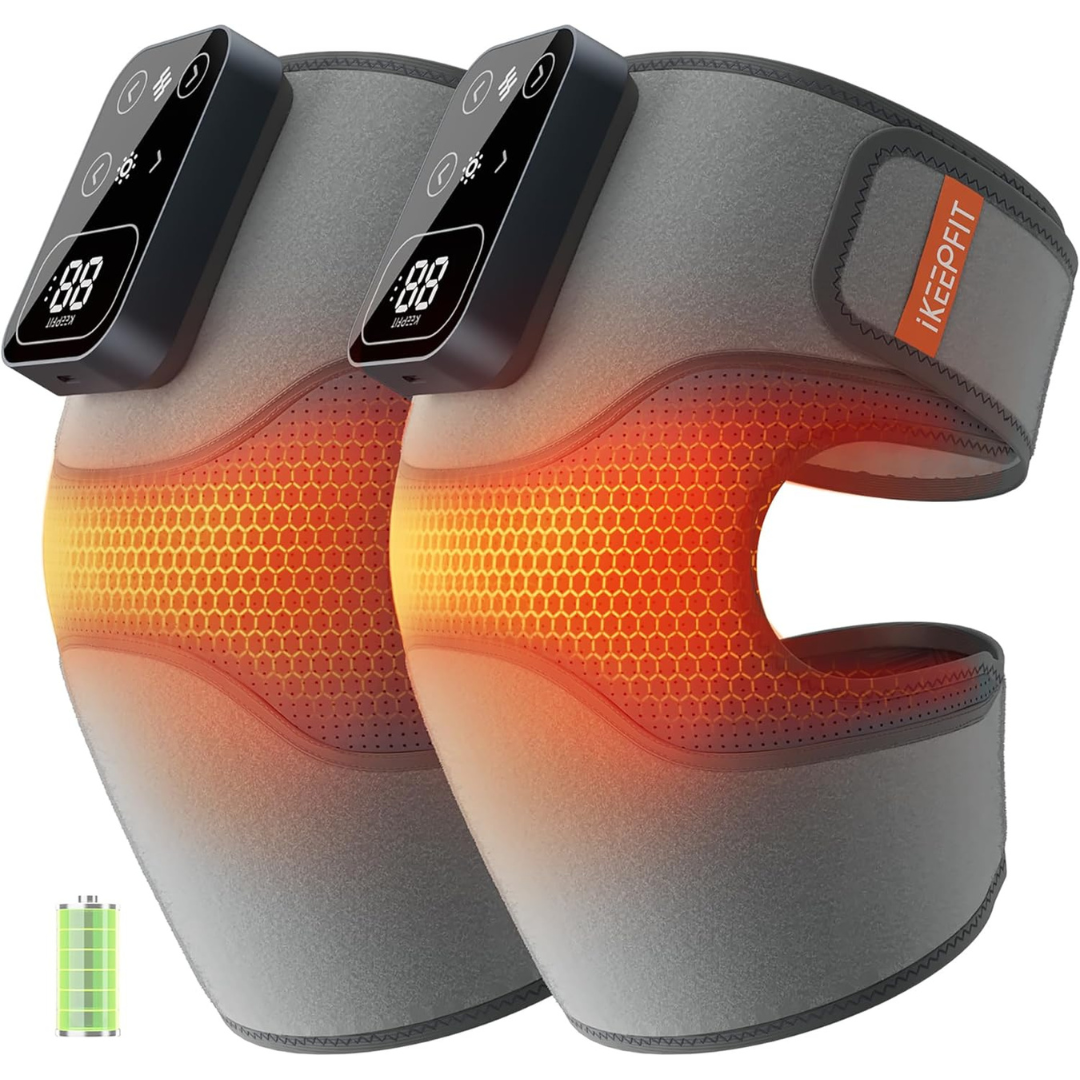 Ikeepfit Cordless Knee Massager with Heat Vibration (Pair)