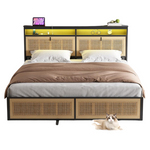 Affeivul Boho Bed Frame with Headboard (Queen)