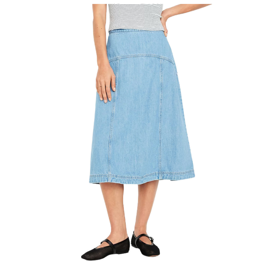 Old Navy Mid-Rise Jean Midi Skirt