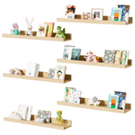 6-Pack Hangning 24" Wall-Mounted Floating Shelves (5 Colors)