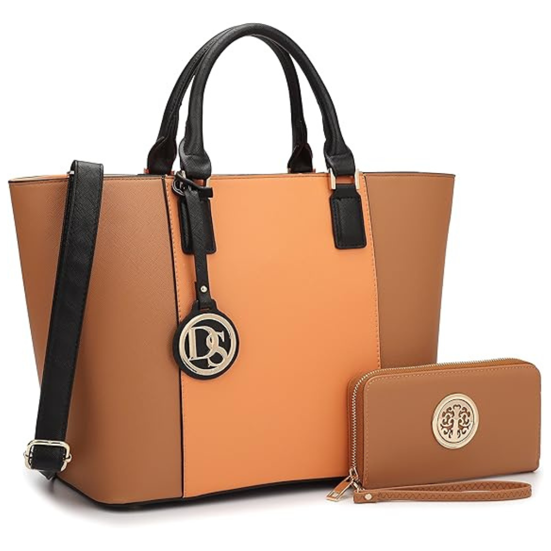 Women's Large Satchel Purse Handbag With Matching Wallet