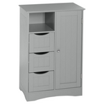 RiverRidge Ashland Collection 1 Door, 3 Drawer, Gray Floor Cabinet