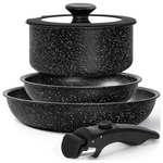 5-Piece Nonstick Pots & Pans Set With Removable Handle