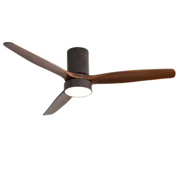 Sofucor 52" LED Indoor/Outdoor Flush Mount Coffee Ceiling Fan