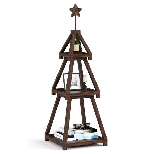 3-Tier Wooden Tree Bookshelf