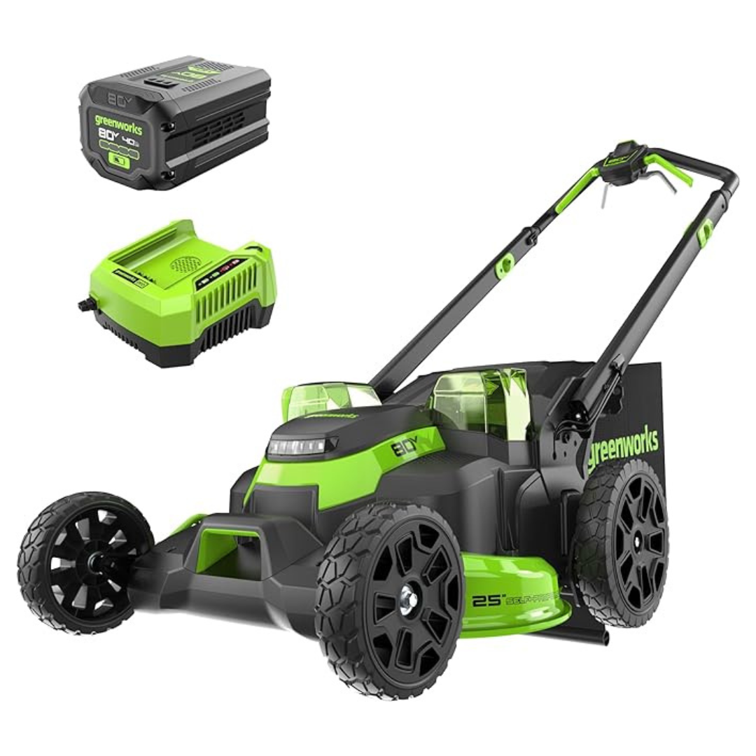 Greenworks 80V 25" Cordless Battery Dual Blade Self-Propelled Mower