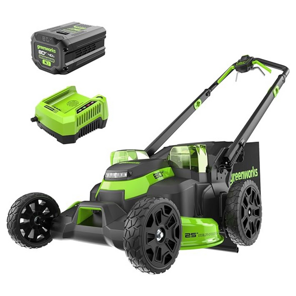 Greenworks 80V 25" Cordless Battery Dual Blade Self-Propelled Mower