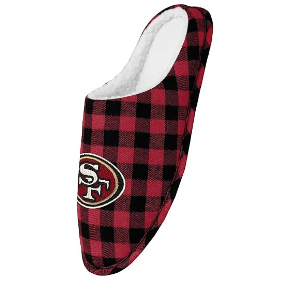 Men's NFL San Francisco 49Ers Buffalo Check Memory Foam Slippers
