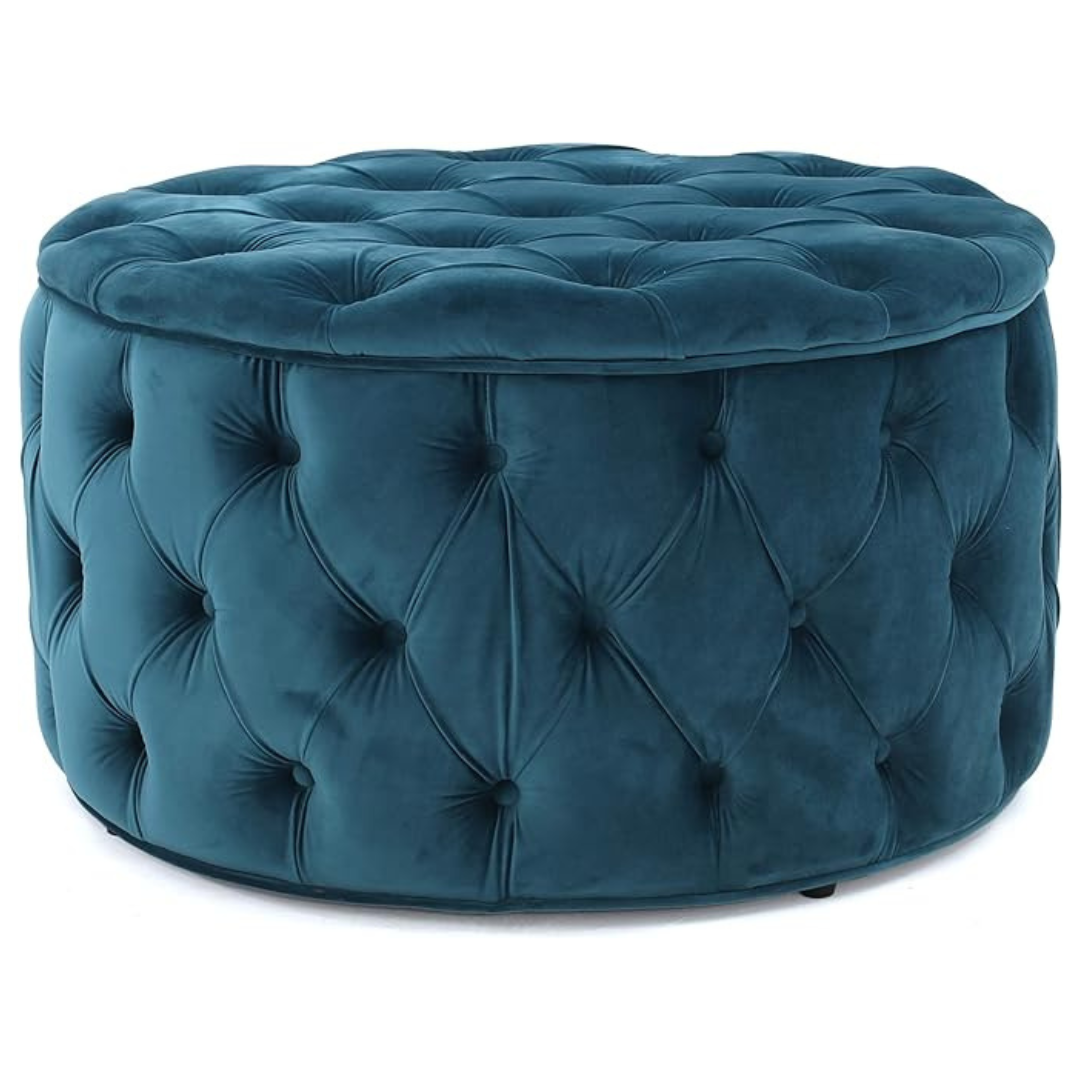 Christopher Knight Home Zelfa Velvet Round Ottoman