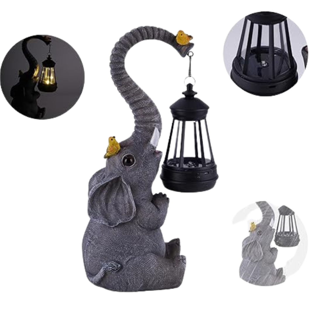 ILLUMINEW Solar Outdoor Garden Decor Elephant Statues Lights
