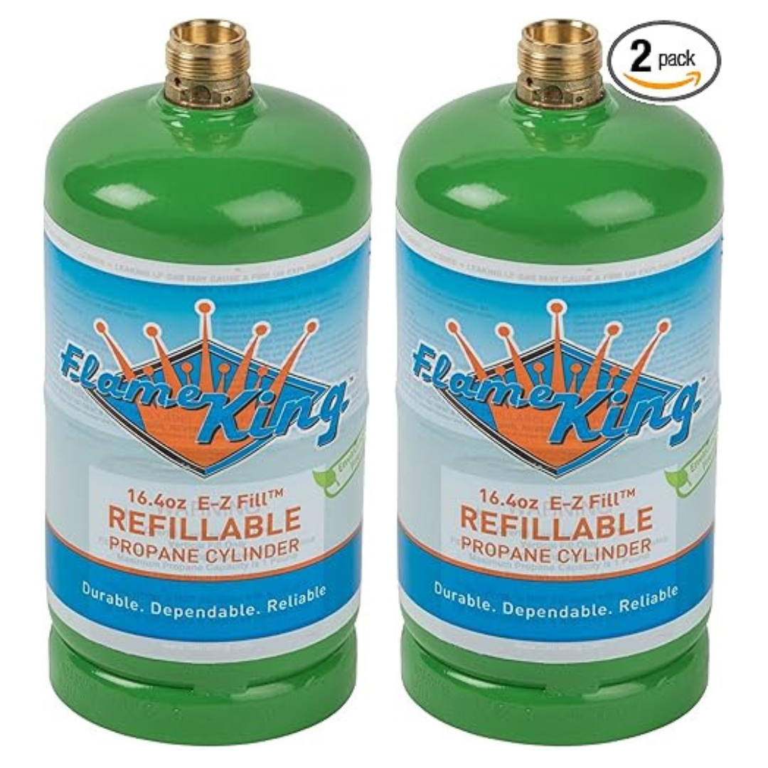 2-Pack Flame King Refillable 1 Lb Empty Propane Cylinder Tank