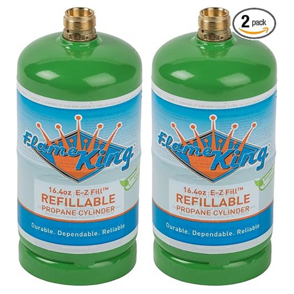 2-Pack Flame King Refillable 1 Lb Empty Propane Cylinder Tank