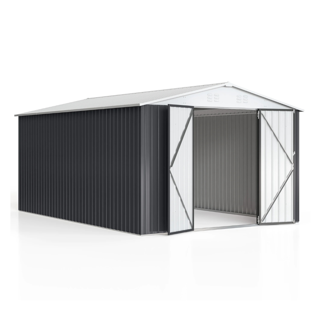 Netaje 10ft x 14ft Outdoor Metal Shed With Updated Frame