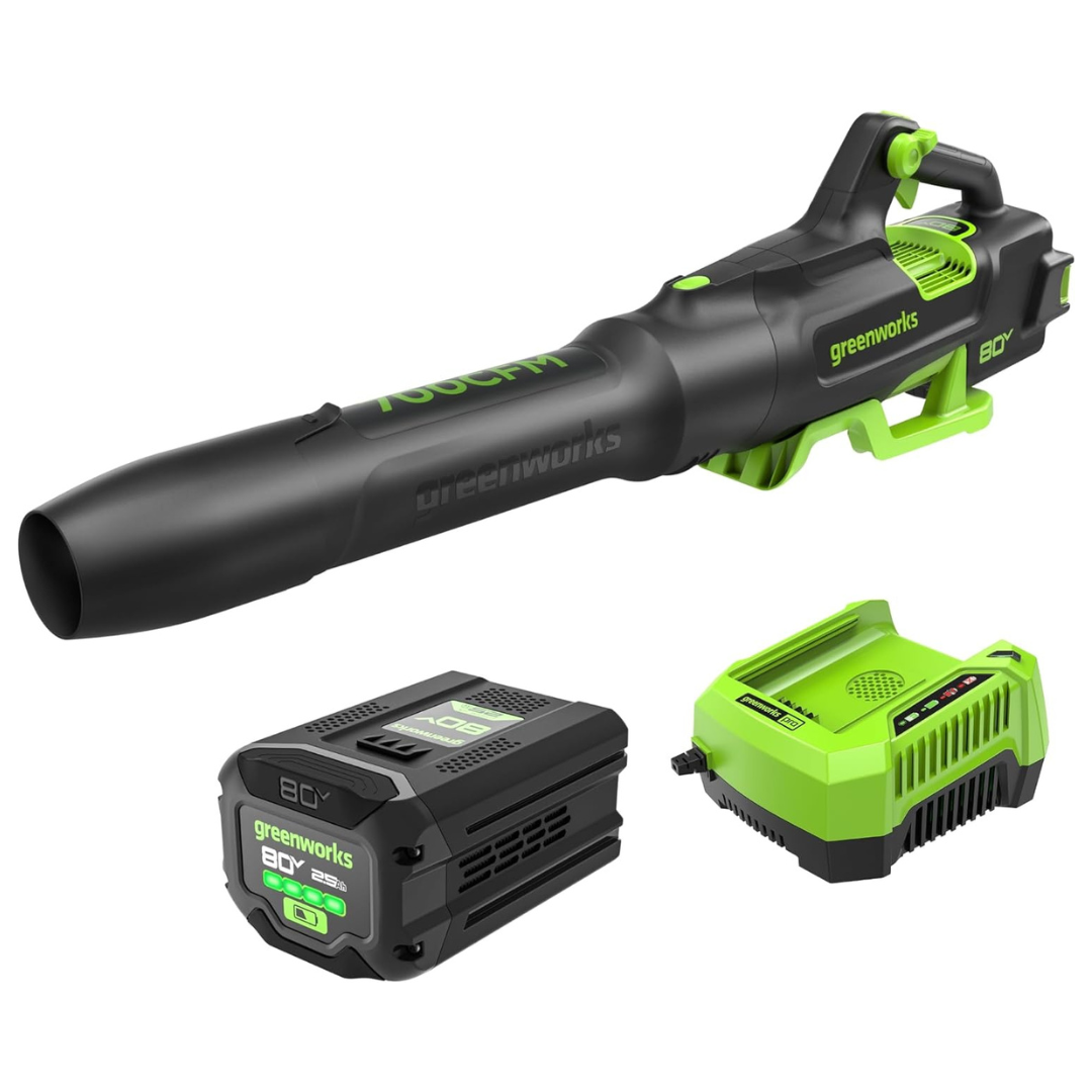 Greenworks 2.5Ah Battery 80V 700 CFM Cordless Leaf Blower