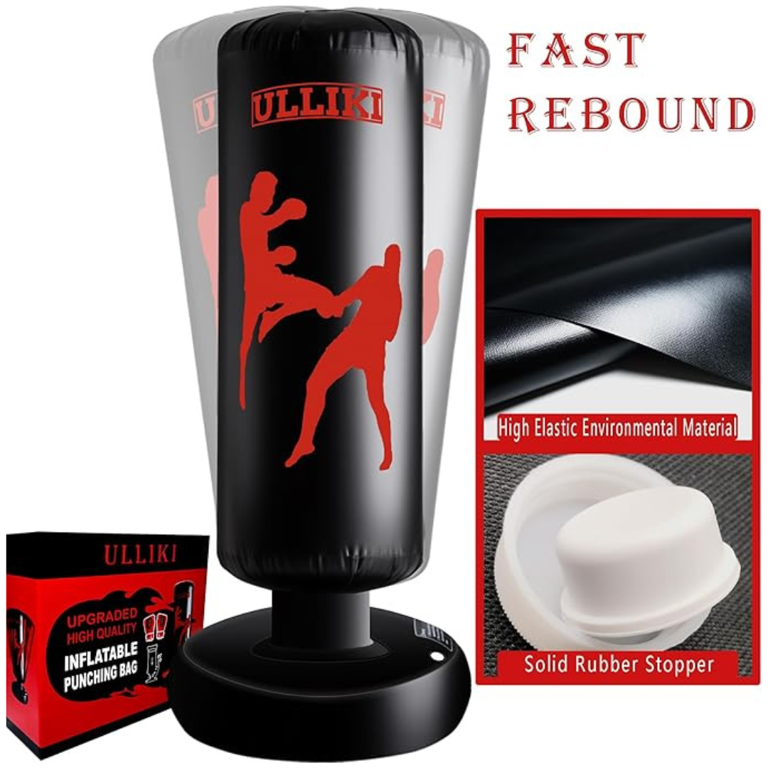 67" Freestanding Heavy Punching Bag with Boxing Gloves & Pump