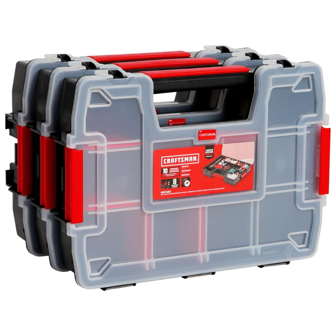3-Pack Craftsman Storage Small Parts Organizer w/ 10-Compartments