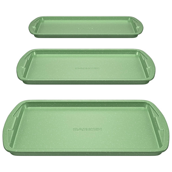 Set of 3 Bakken Commercial Grade Carbon Steel Baking Pan Set