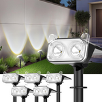 6-Pack Outdoor Waterproof with Bigger LED Solar Spot Lights