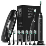 Aquasonic Black Series Ultra Whitening Toothbrush w/8 Brush Heads