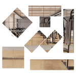 4 Pack Glass Wall Mirror Tiles 12" x 12"