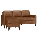 Hillsdale Jianna Faux Leather Reversible Sectional (Saddle Brown)