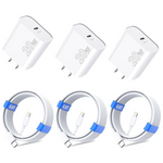 3-Pack MFi Certified 20W PD USB-C Wall Charger Adapter W/ 6.6ft Cables