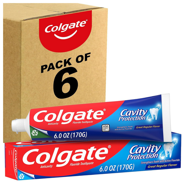 6 oz 6-Pack Colgate Cavity Protection Toothpaste With Fluoride