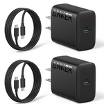 2-Pack Anker 25W USB-C Charger Adapter With 2-Pack 5.5Ft USB-C Cable