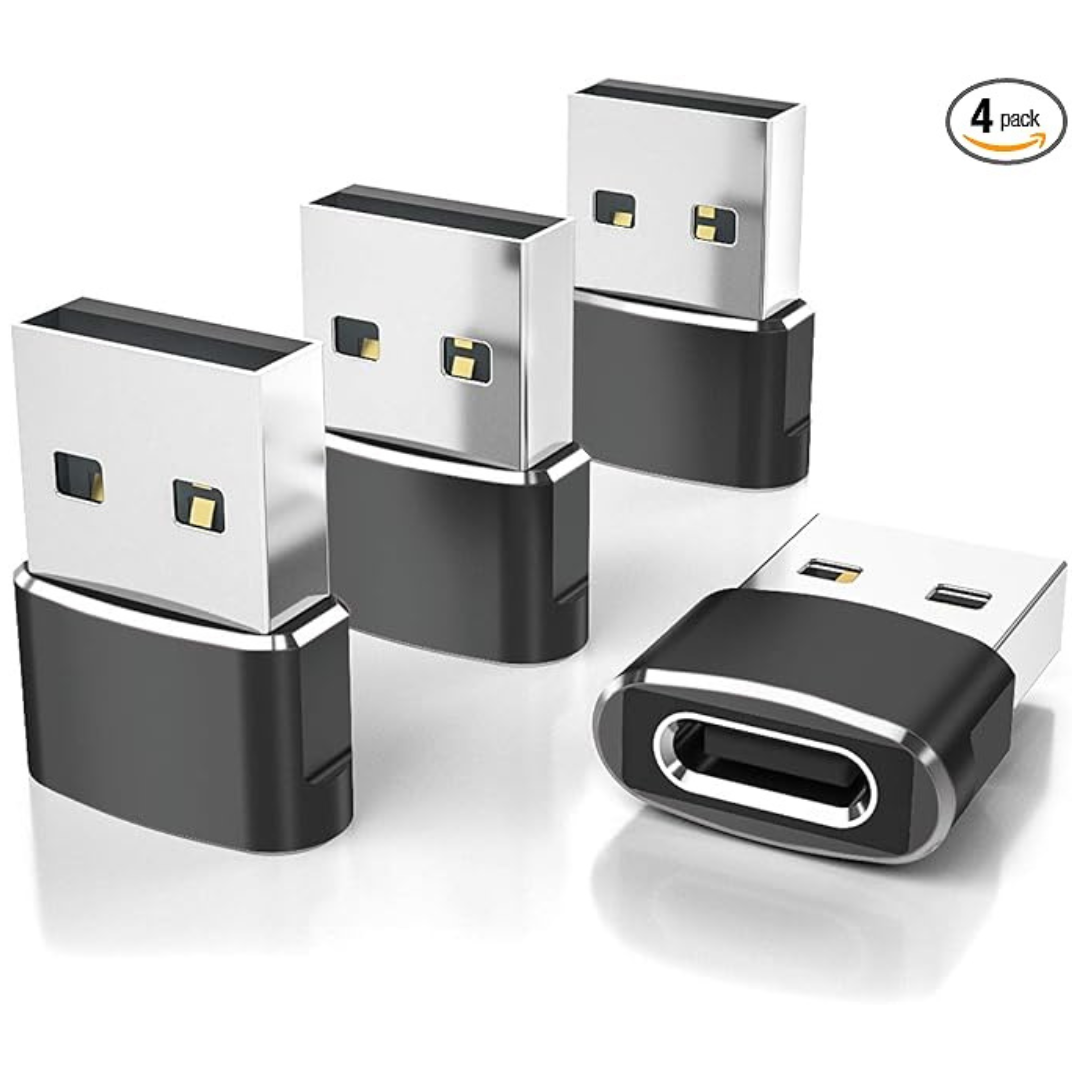 4-Pack Elebase USB-C Female To USB-A Male Converter Adapters