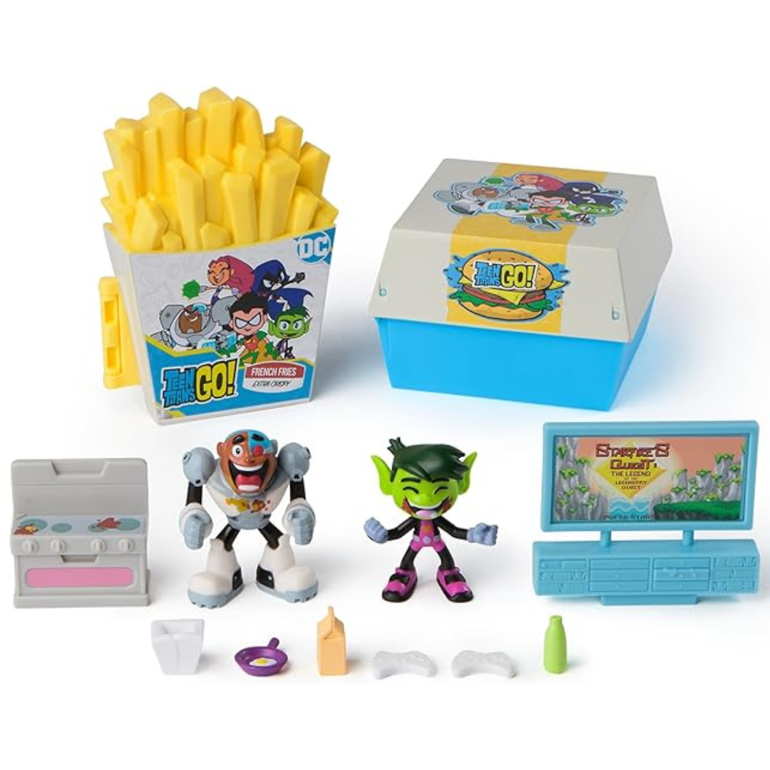 Spin Master Teen Titans Go! Kitchen Chaos Dis-Play Set W/ Figures