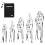 5-Piece Amazon Basics CR-V Locking Pliers And Wire Cutters Set