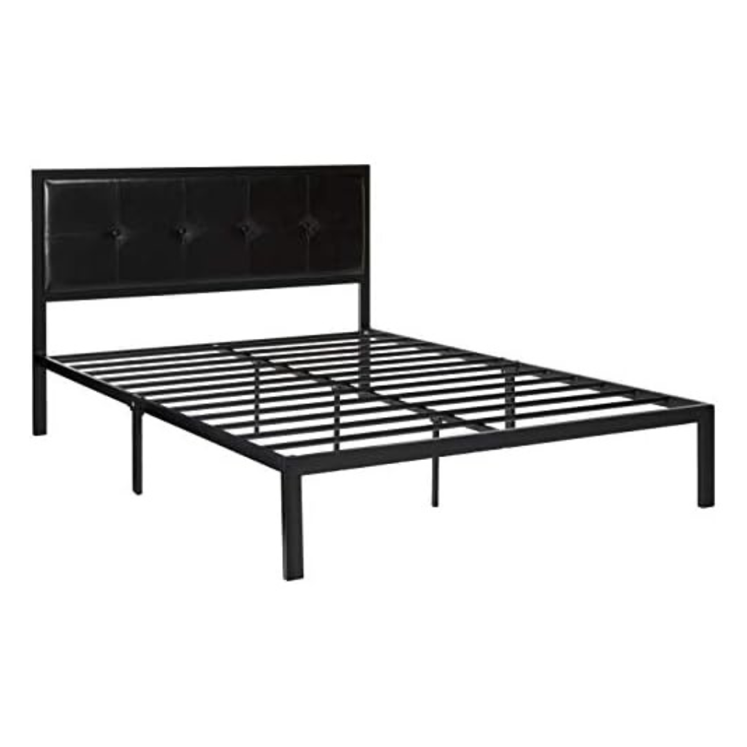 ZINUS Cherie Faux Leather Platform Bed Frame With Steel Support Slats (Queen)